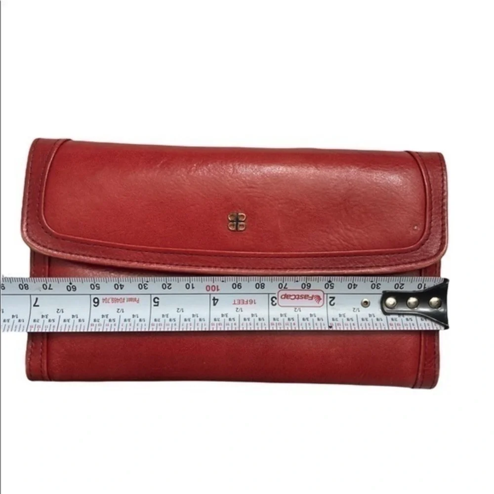 Bosca red leather checkbook wallet